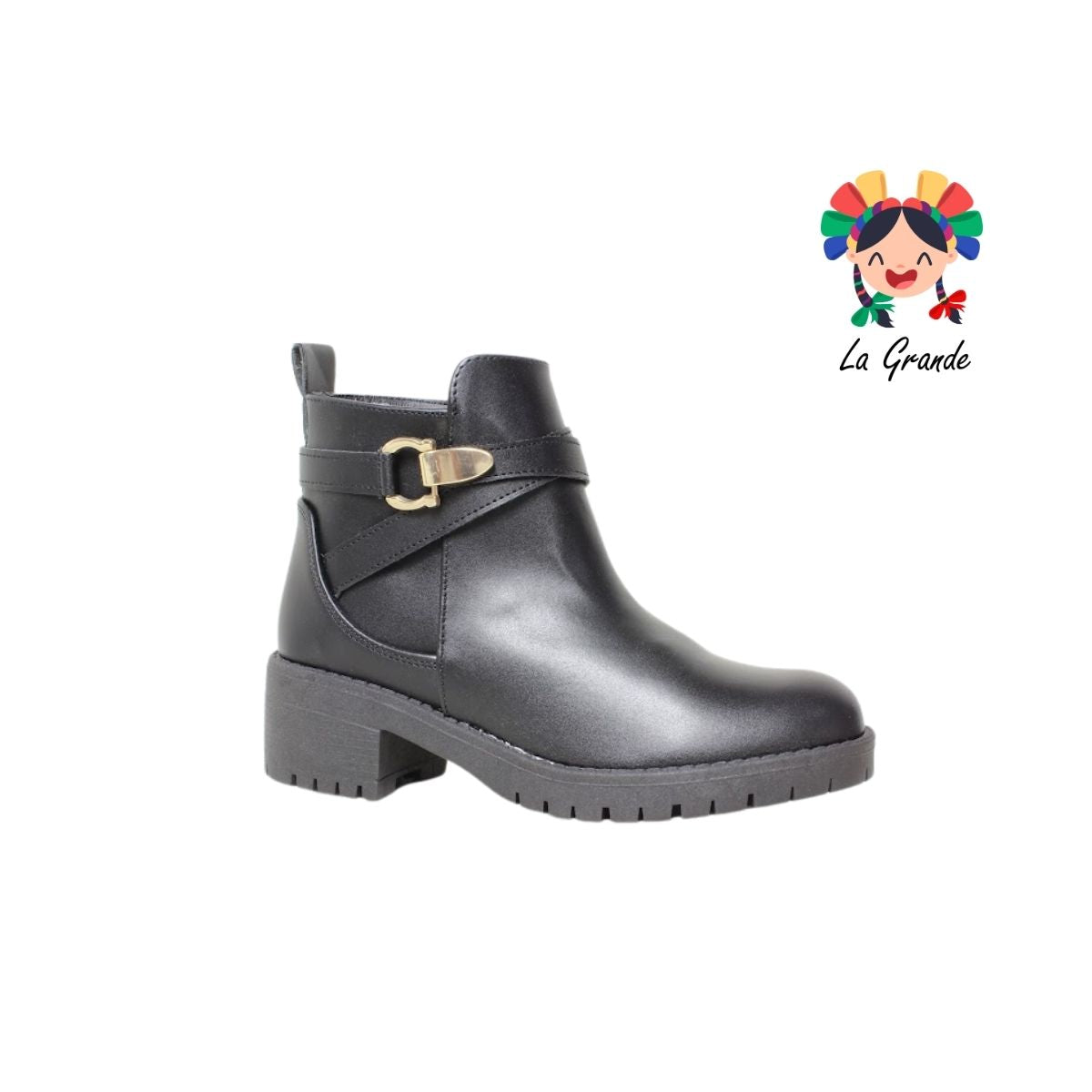 703 YUL Negro Sintético Botín Casual para Dama