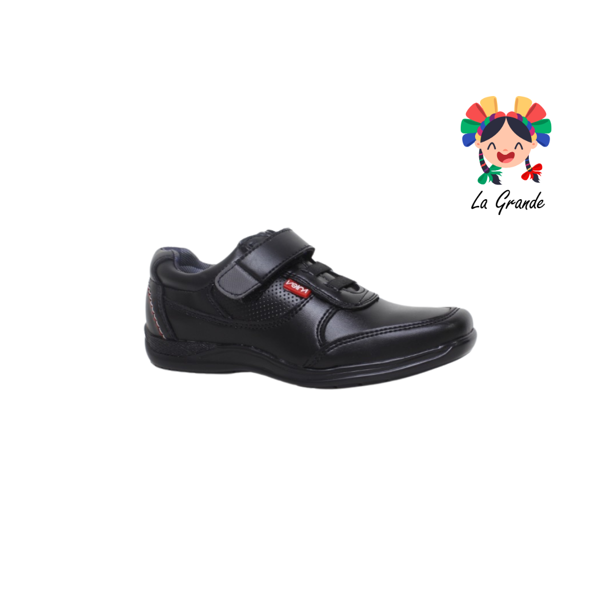 705 VELRA Negro Sint Zapato Escolar para Niño