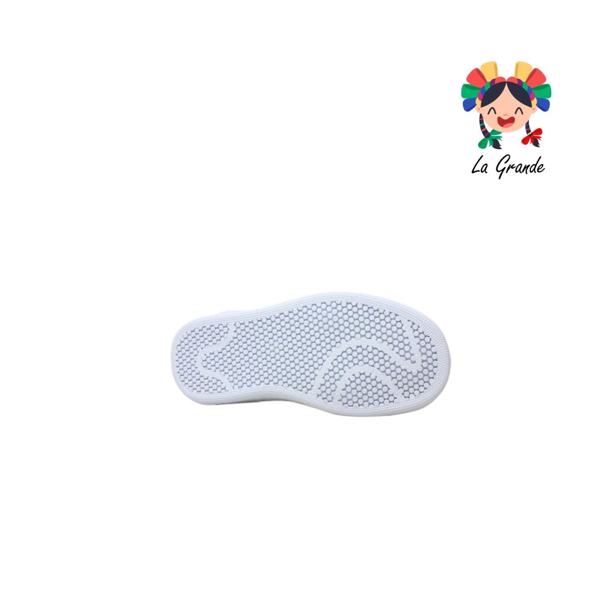 7090 DOGI Blanco Blanco Piel Tenis Escolar para Niña, Niño, Dama y Joven