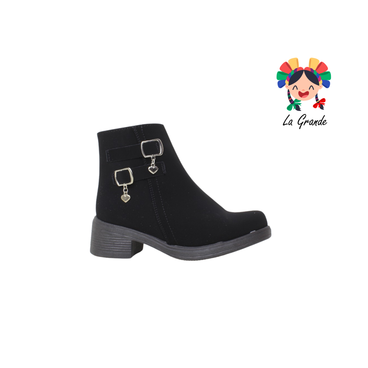 709 DULCE CEREZA Negro Nobuck Bota Casual para Niña y Dama