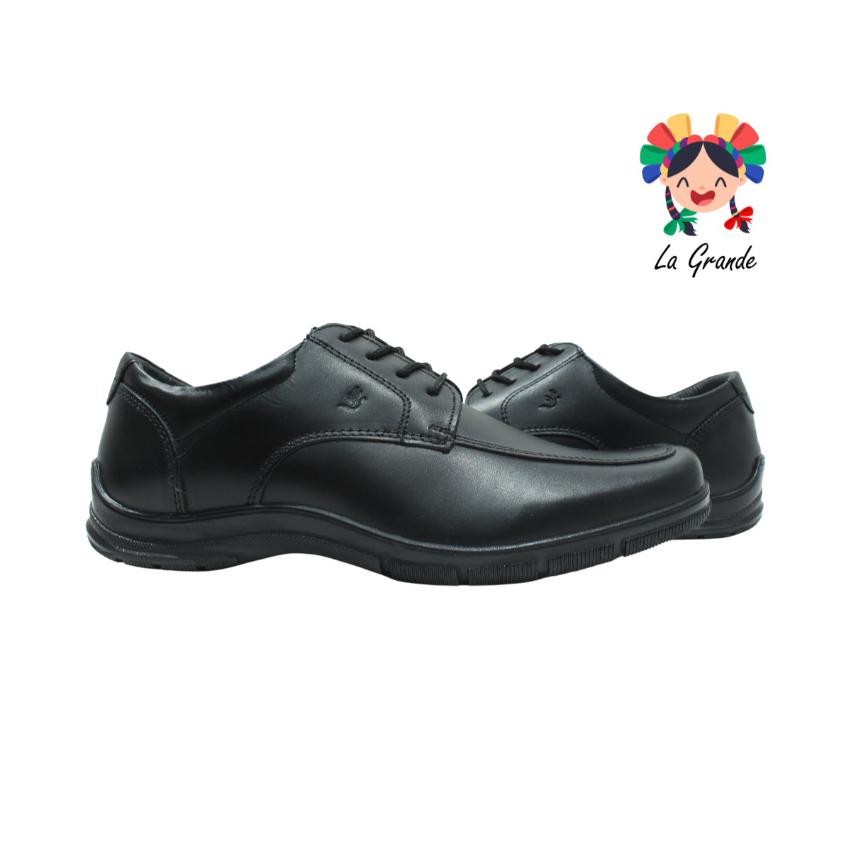 7100 NEVADA Negro Piel Zapato Casual de Caballero Agujeta