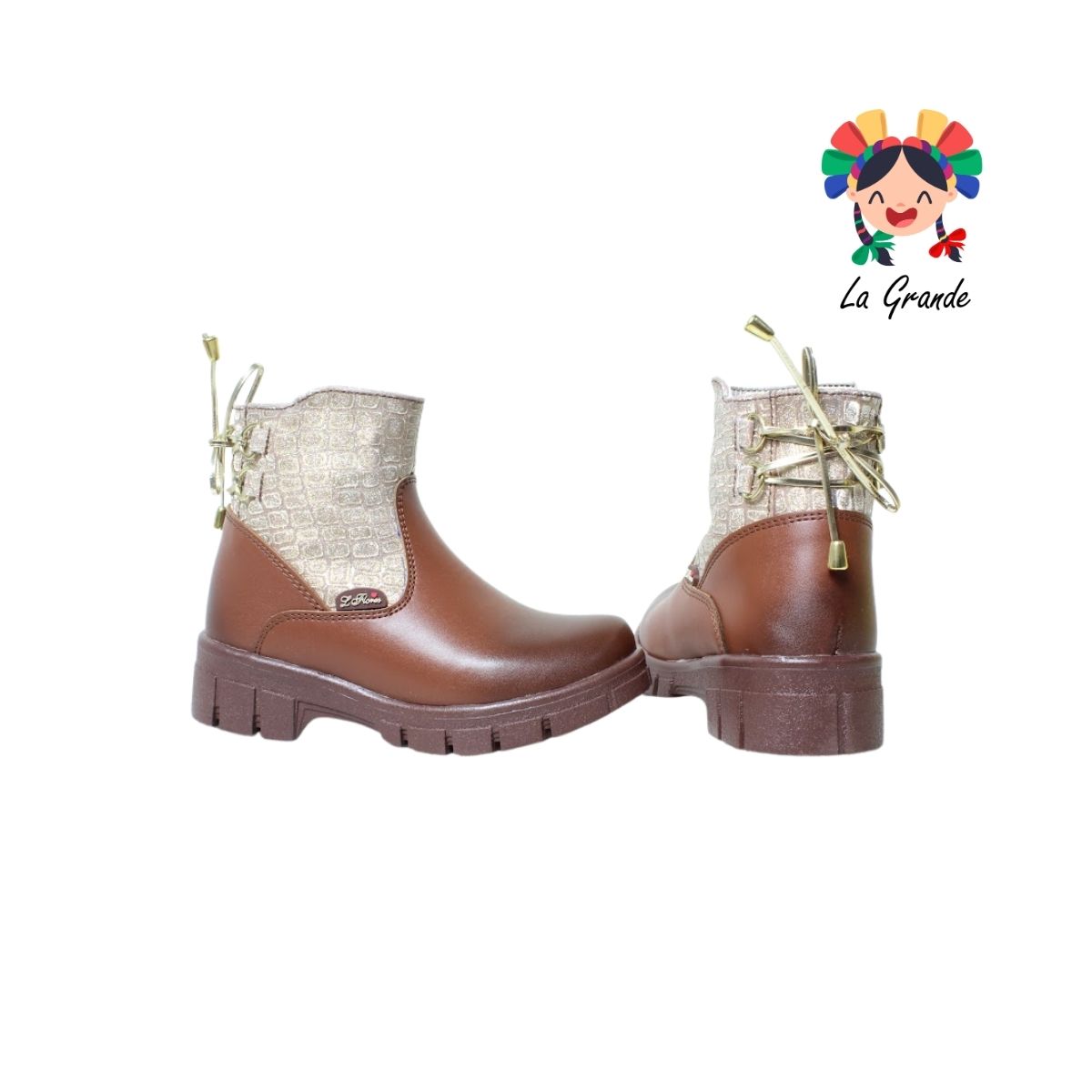 7107 LADY FLORES Tabaco Sint Bota Casual para Niña