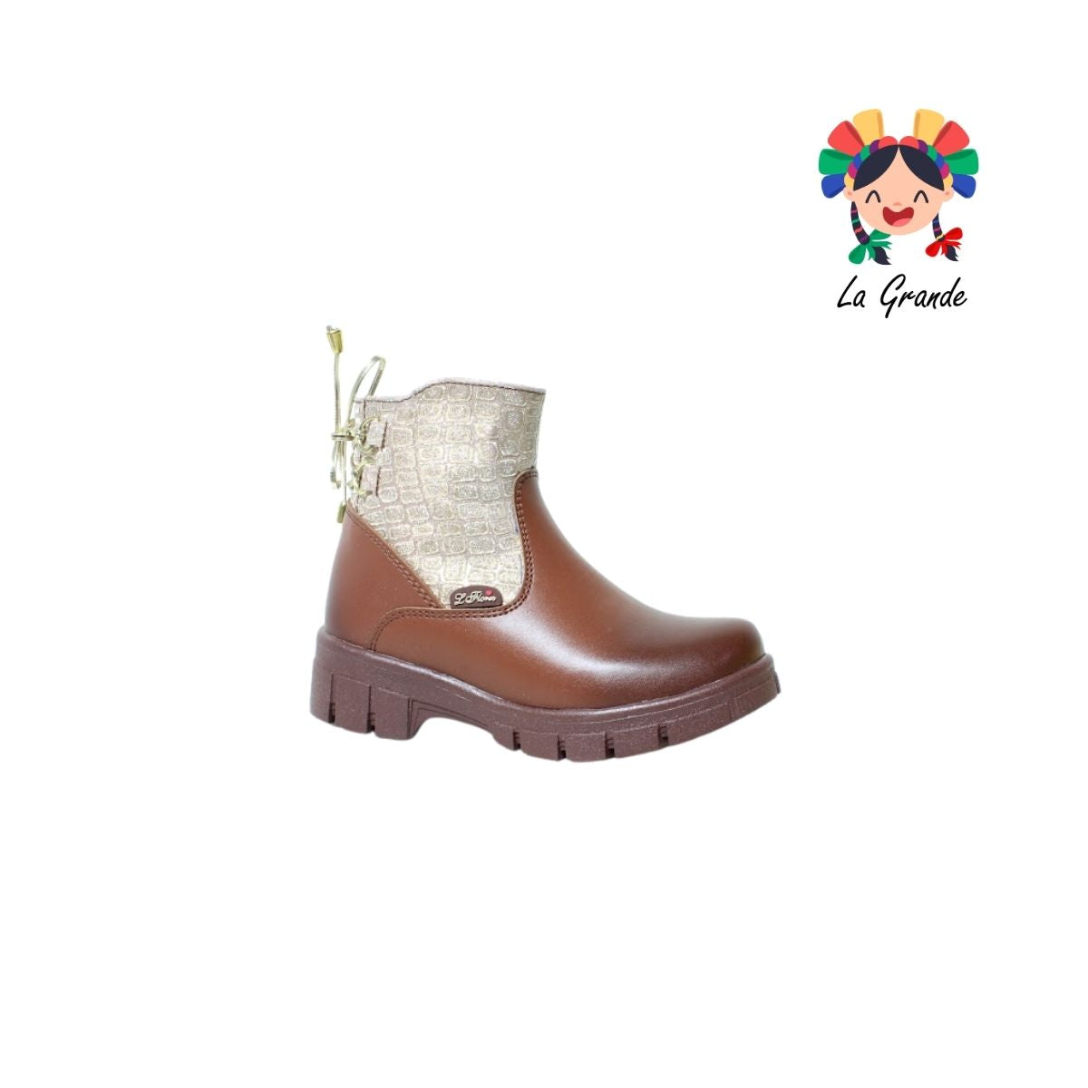 7107 LADY FLORES Tabaco Sint Bota Casual para Niña