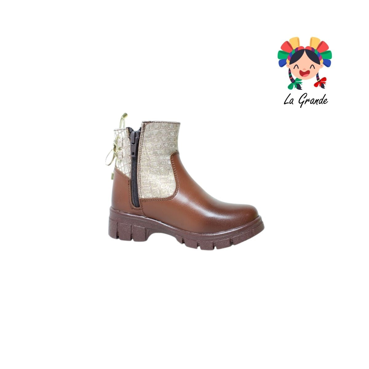 7107 LADY FLORES Tabaco Sint Bota Casual para Niña