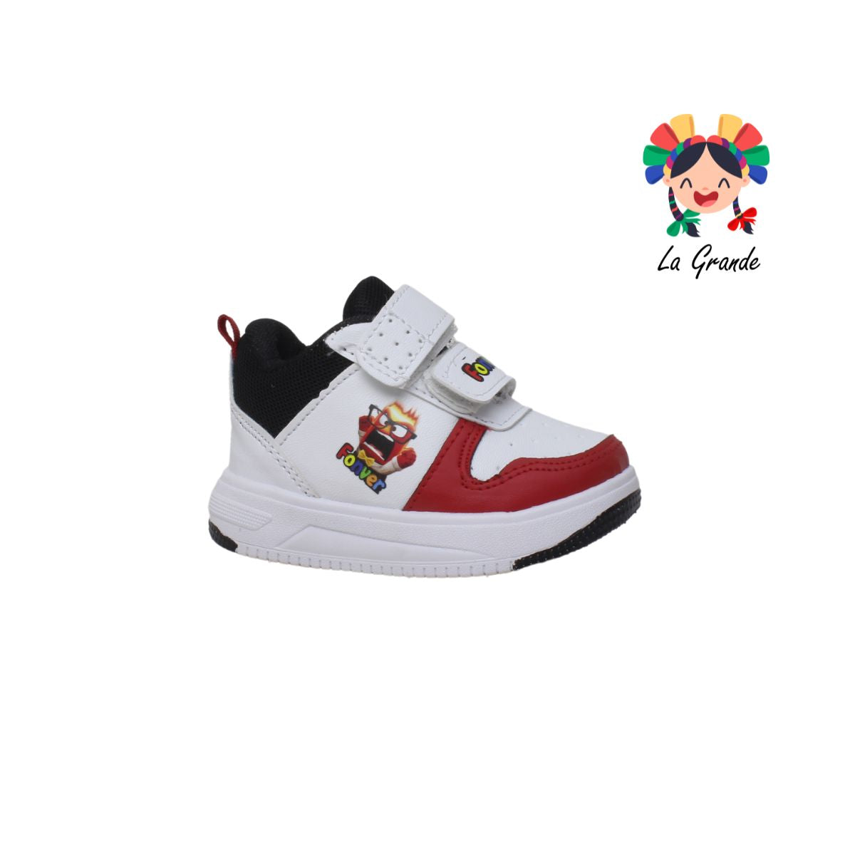720 FON-VER Blanco Rojo Furi Sint Tenis Casual para Bebé, Niña y Niño