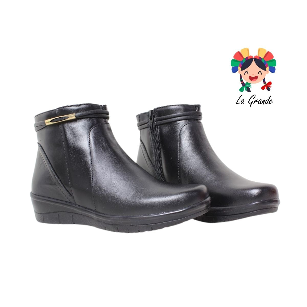 724 RIDDRA MORATTI Negro Piel Botín Casual para Dama