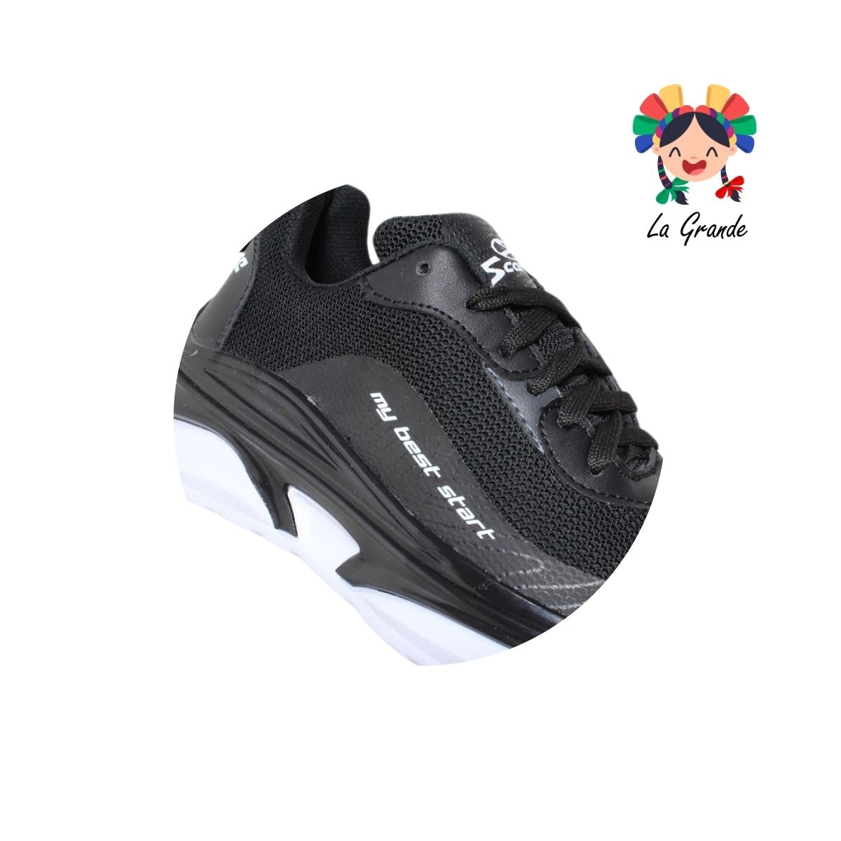 7250 SCARE Negro Blanco Tenis Deportivo para Dama