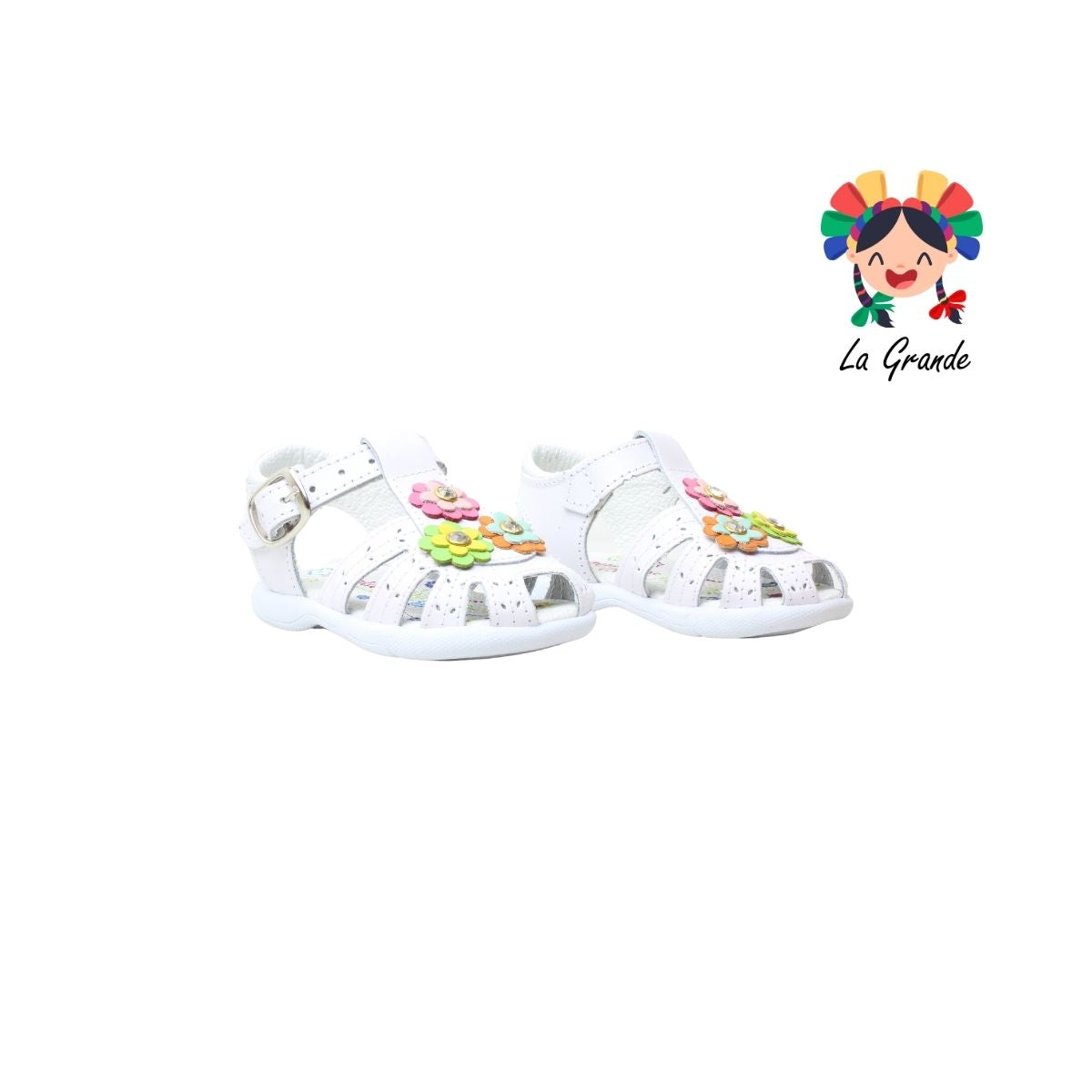 727 PEQUEÑITOS Blanco Piel Huarache para Bebé