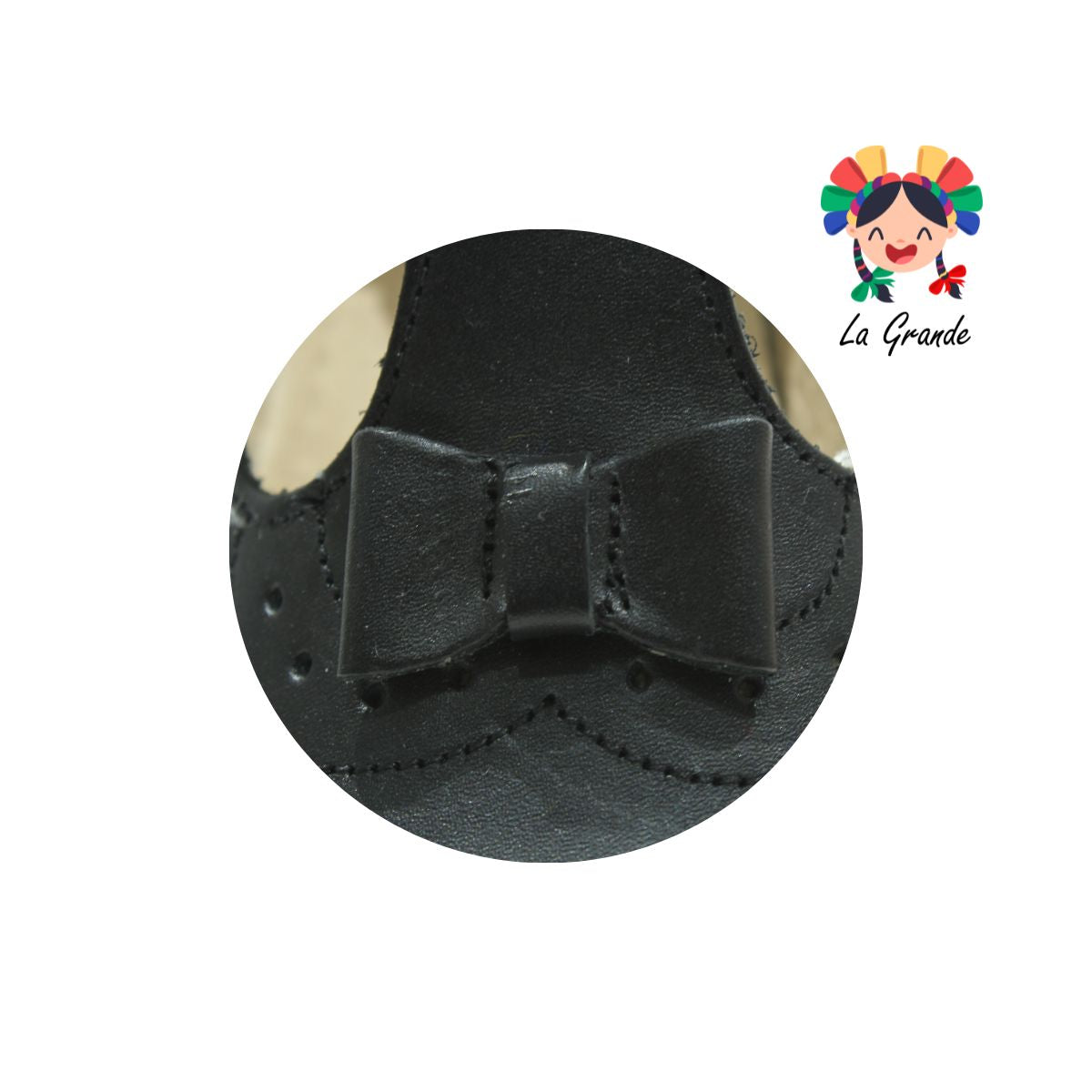 728 DOGI Negro Piel Zapato Escolar para Niña