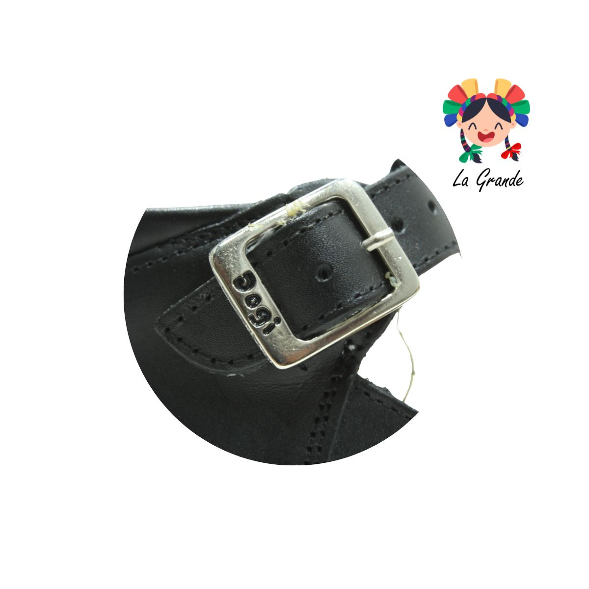 728 DOGI Negro Piel Zapato Escolar para Niña