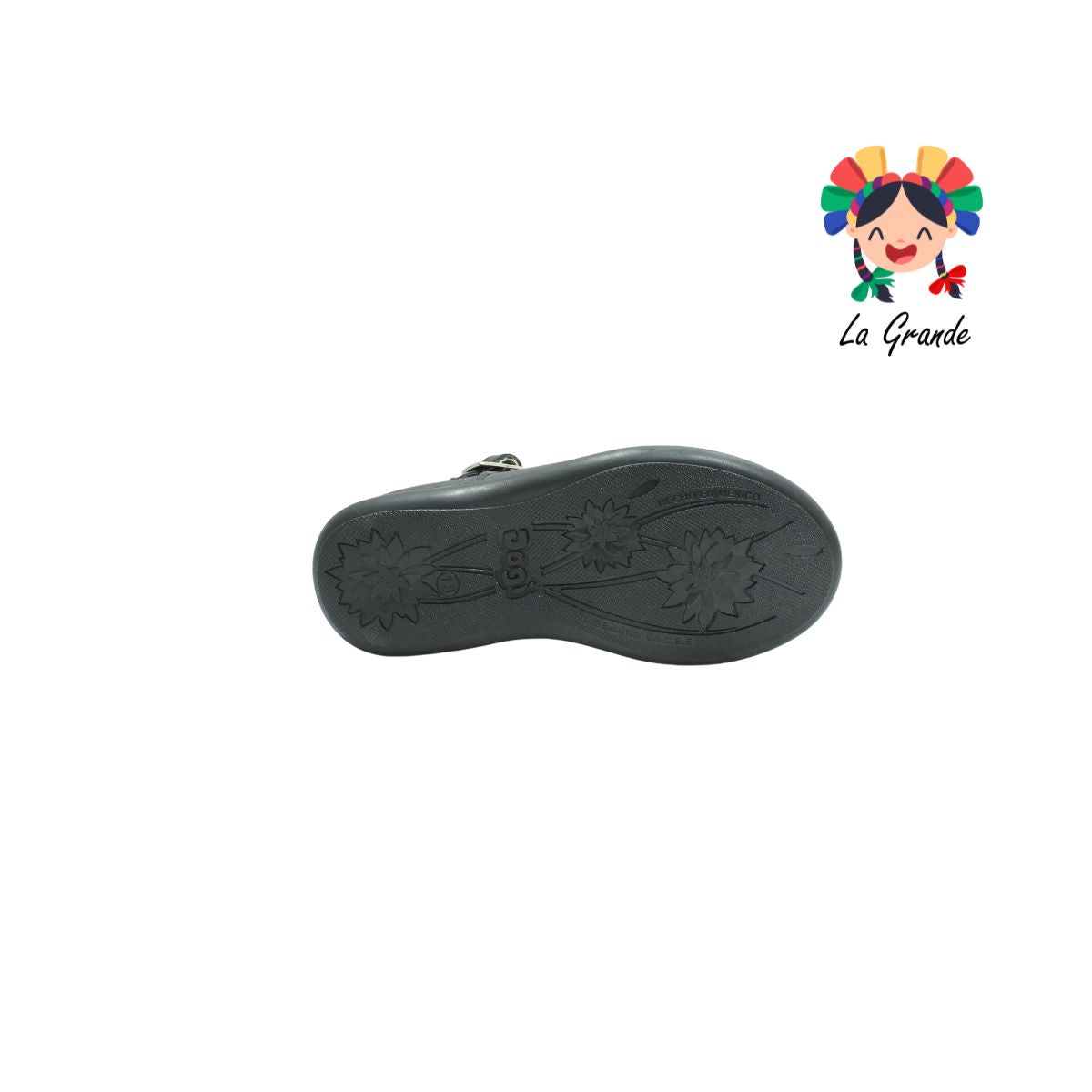 728 DOGI Negro Piel Zapato Escolar para Niña