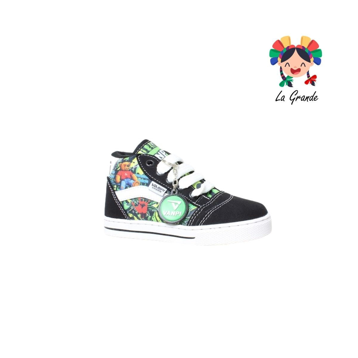 730 VANPI Oso Negro Sintético Tenis Casual para Niña y Niño
