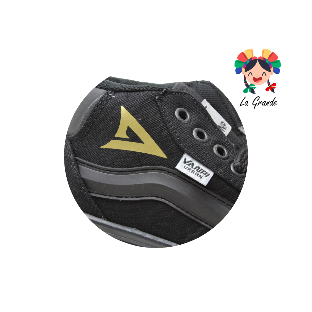 730 VANPI Negro Negro Lona Tenis Casual para Dama y Joven