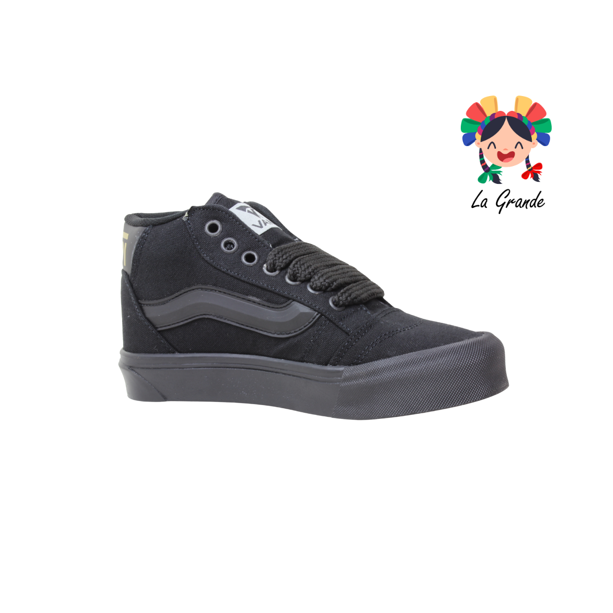 730 VANPI Negro Negro Lona Tenis Casual para Dama y Joven