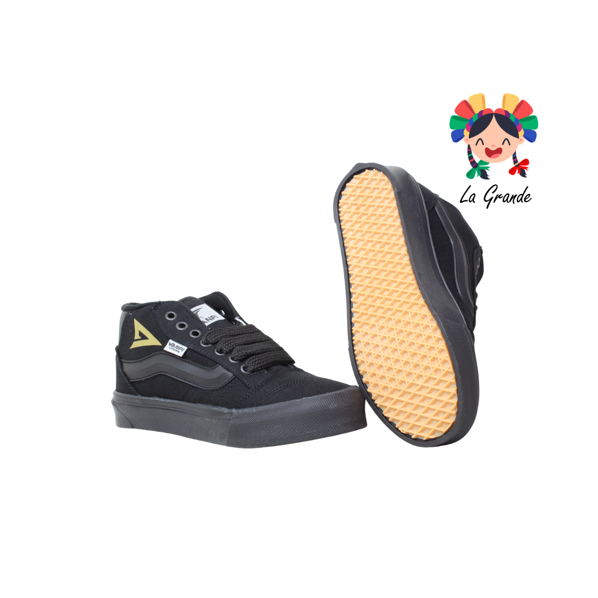 730 VANPI Negro Negro Lona Tenis Casual para Dama y Joven