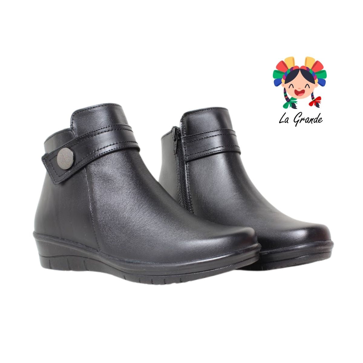 738 RIDDRA MORATTI Negro Piel Botín Casual para Dama