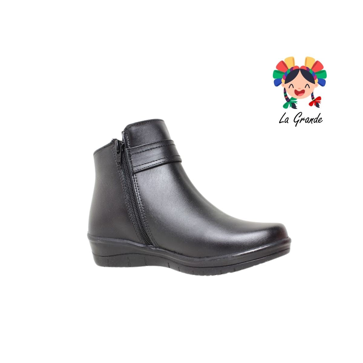 738 RIDDRA MORATTI Negro Piel Botín Casual para Dama