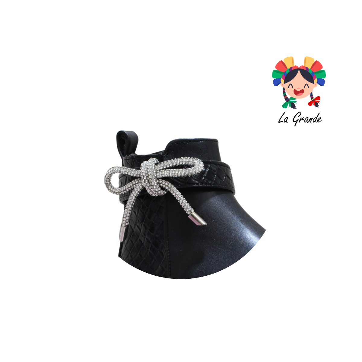 252 WENDY Negro Brillos Sintético Bota para Niña
