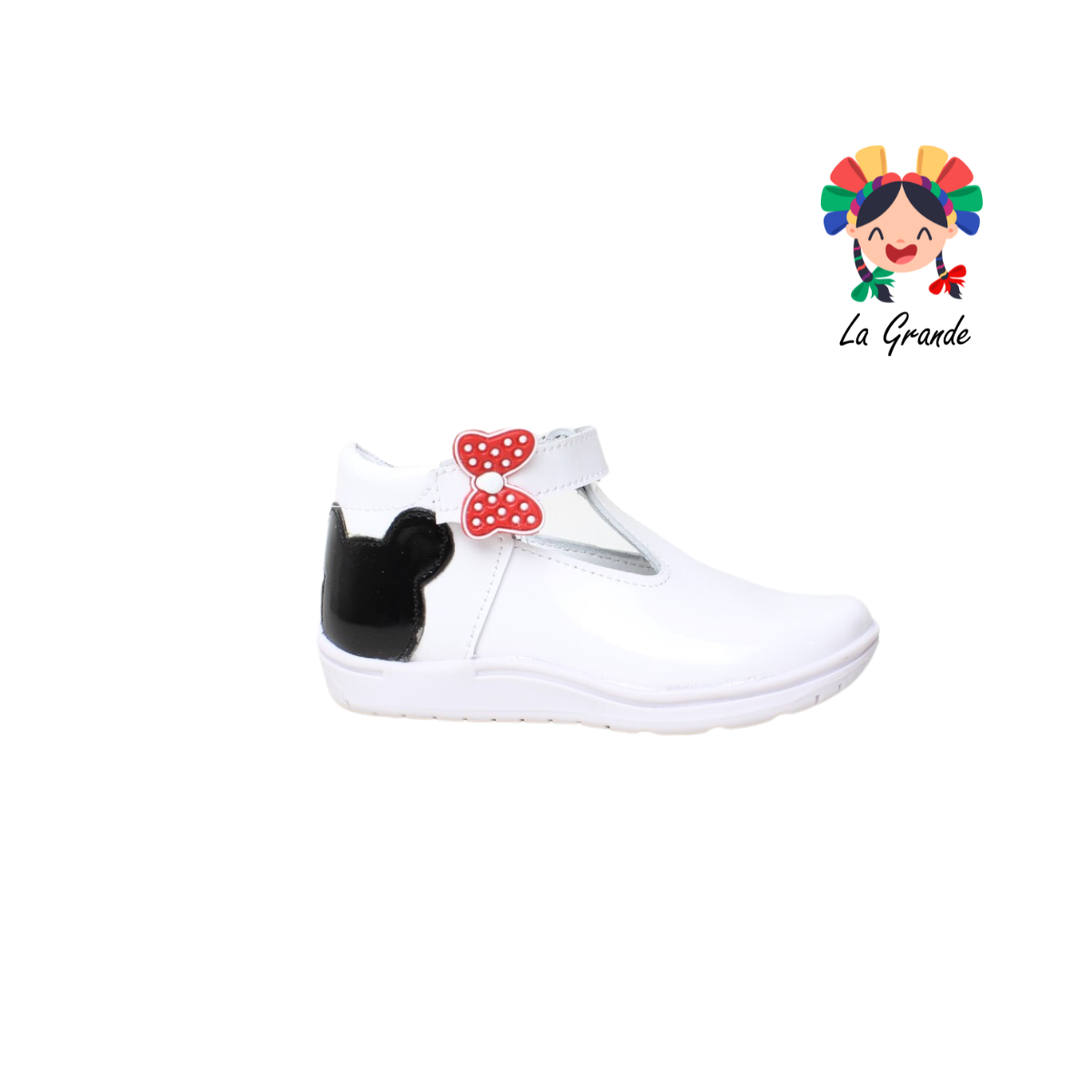 470 WIZZYZ Blanco Charol Piel Moño Zapato Casual para Niña
