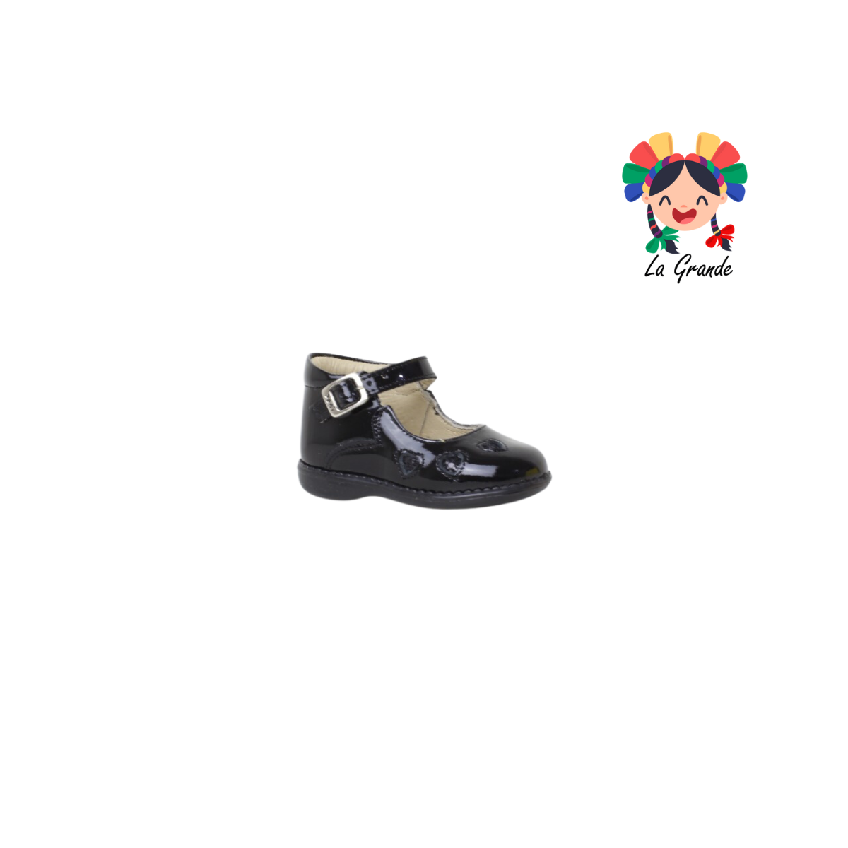 745 DOGI Negro Piel Charol Zapato Casual para Bebé