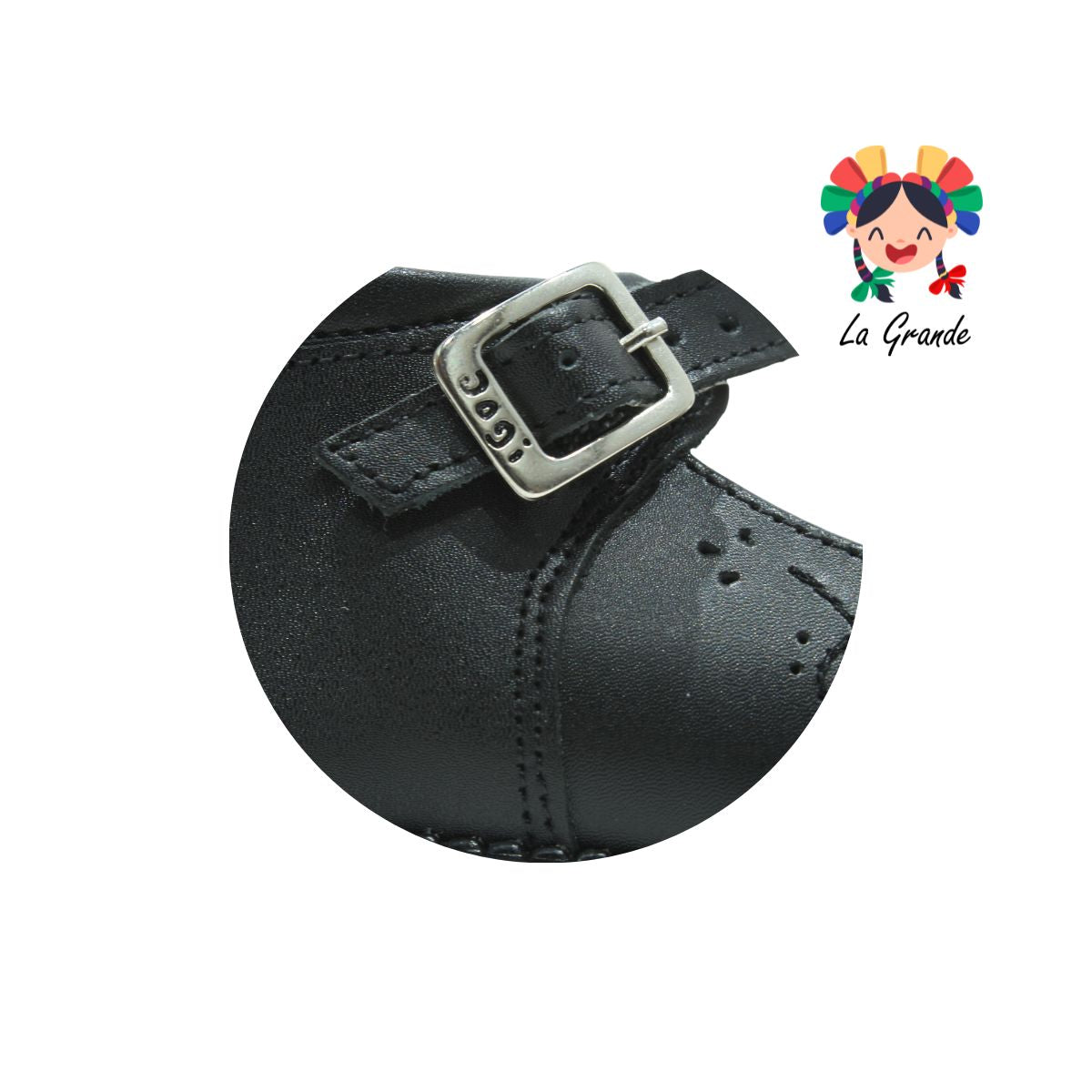 760 DOGI Negro Piel Zapato Escolar para Niña