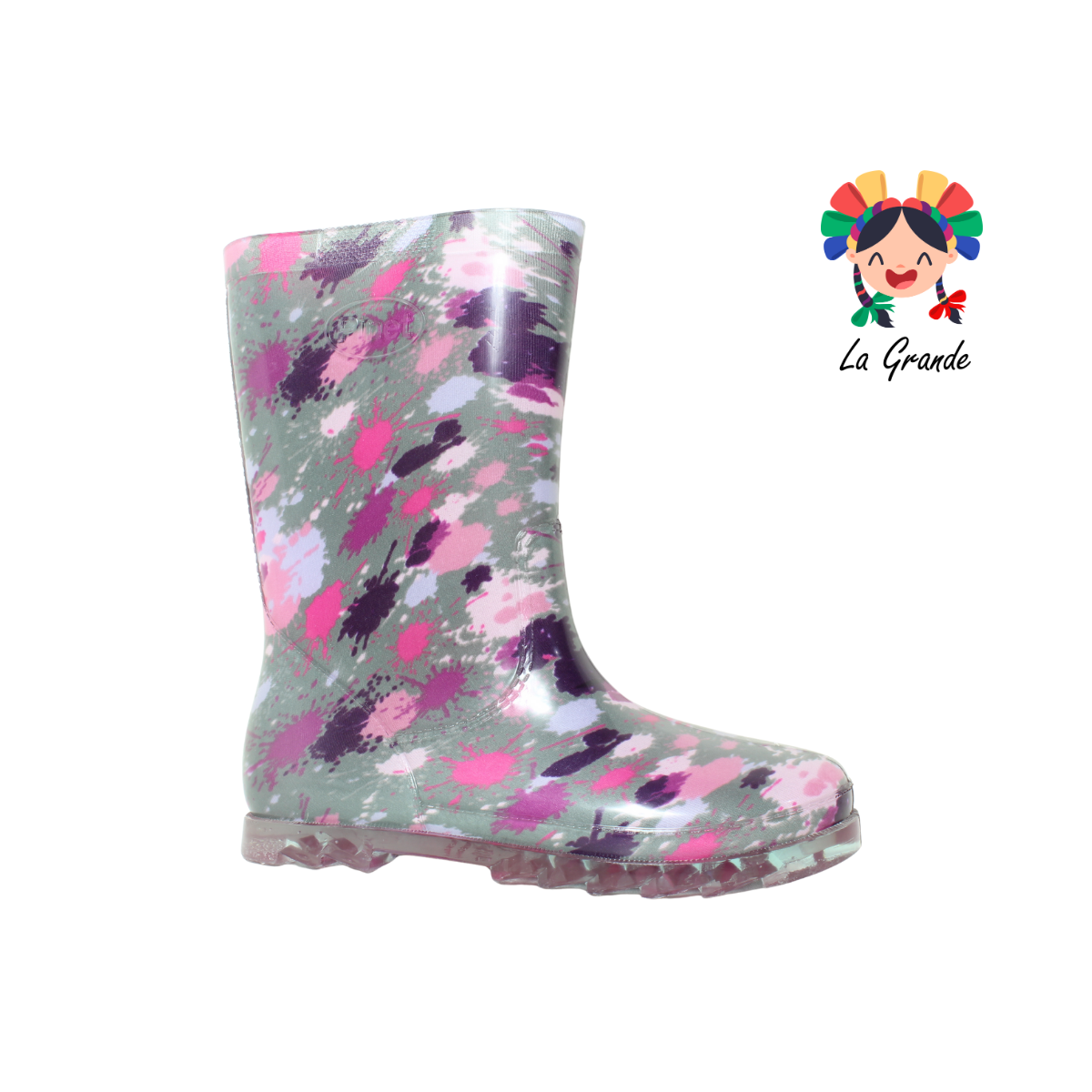 PINET PULGARCITO Manchas de Colores Bota de Hule para Dama
