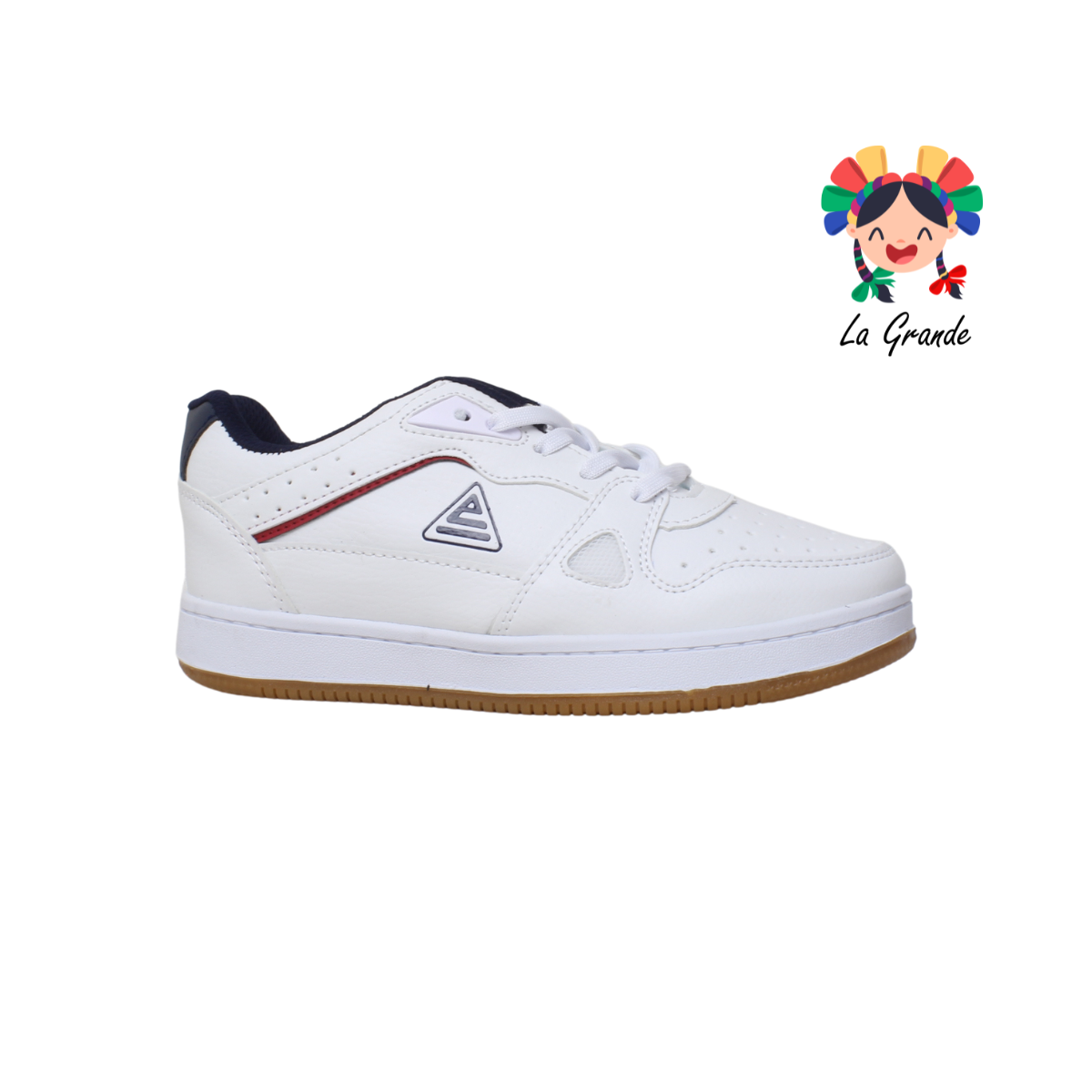 772 EFFORT Blanco Marino Sint Tenis Escolar para Niña, Niño, Dama, Joven y Caballero