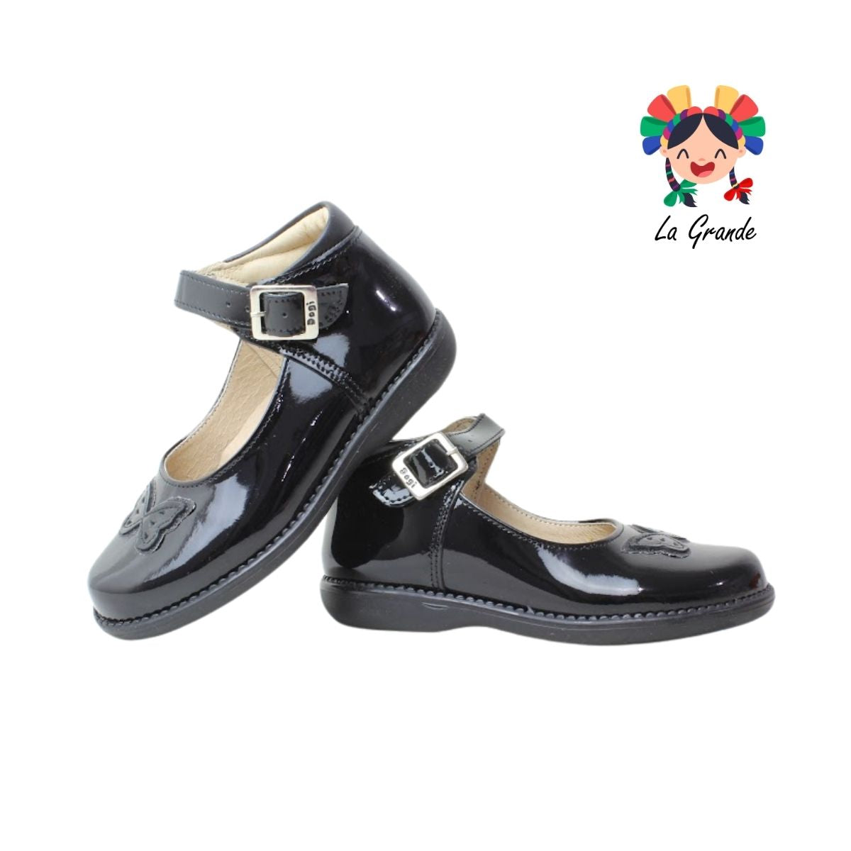 776 DOGI Negro Charol Zapato Escolar para Niña