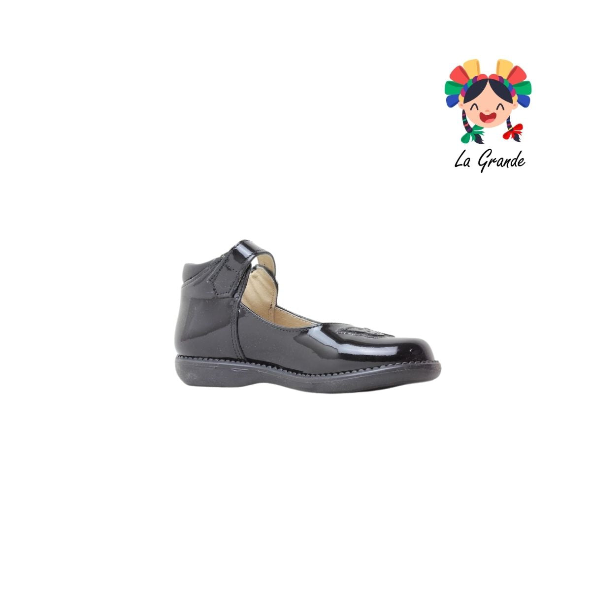 776 DOGI Negro Charol Zapato Escolar para Niña