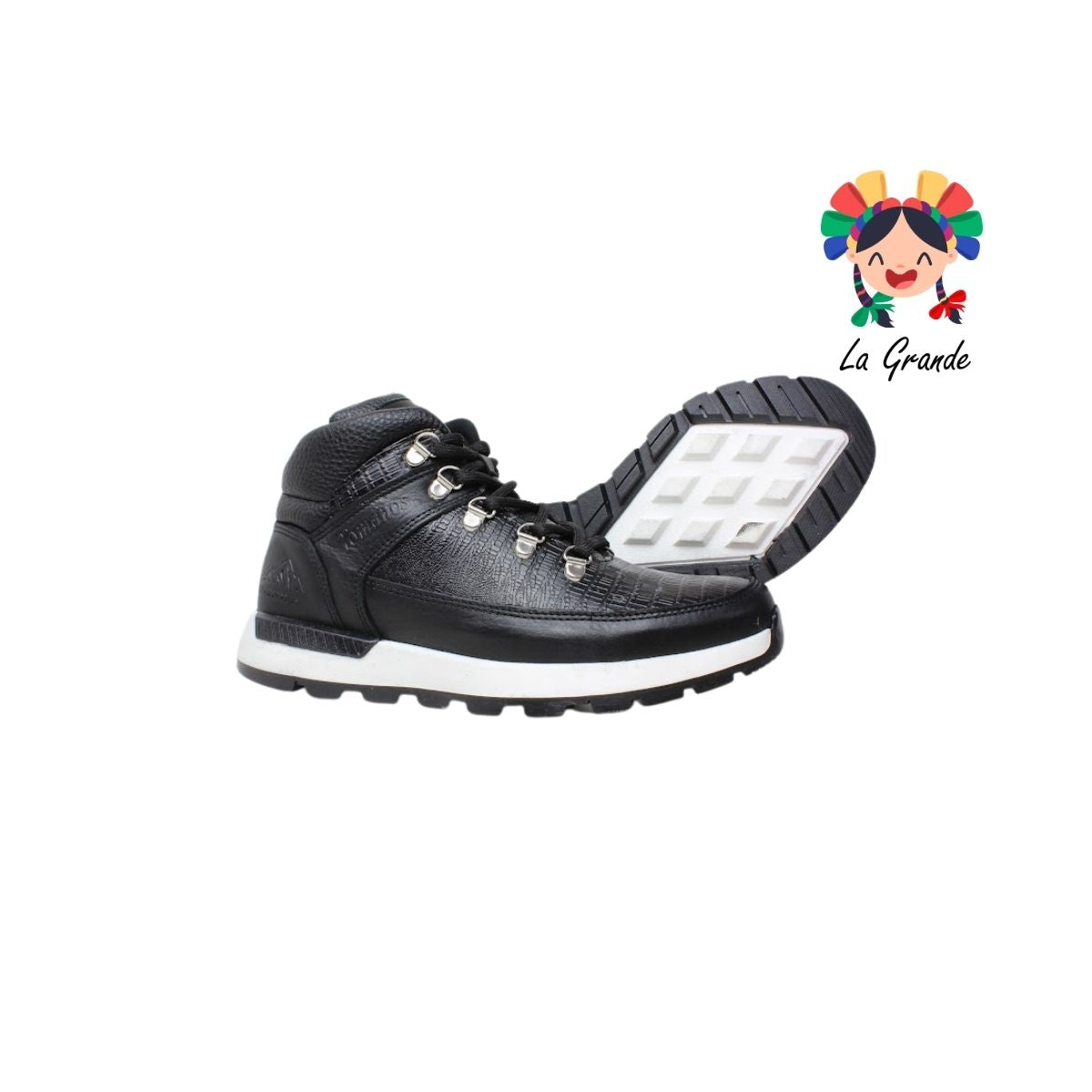 7828 ROMANOS Negro Piel Bota Casual para Caballero