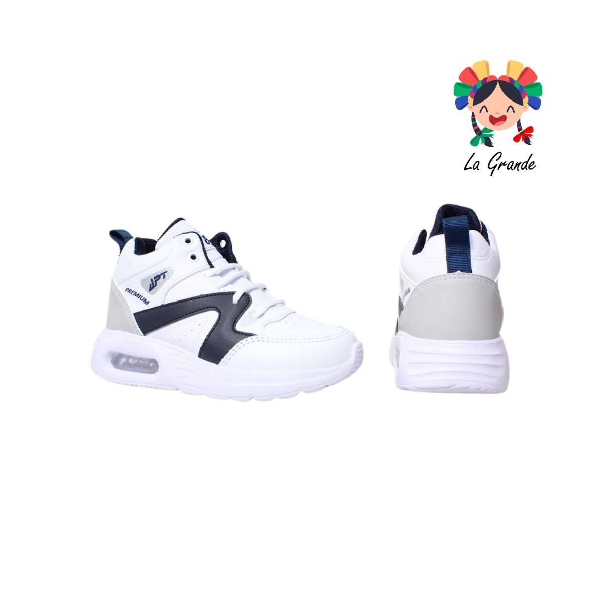 782 APT Blanco Marino Tenis Deportivo de Válvula para Niña y Niño