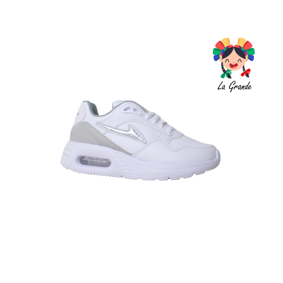 786 APT Blanco Gris Tenis Deportivo de Válvula para Niña y Niño