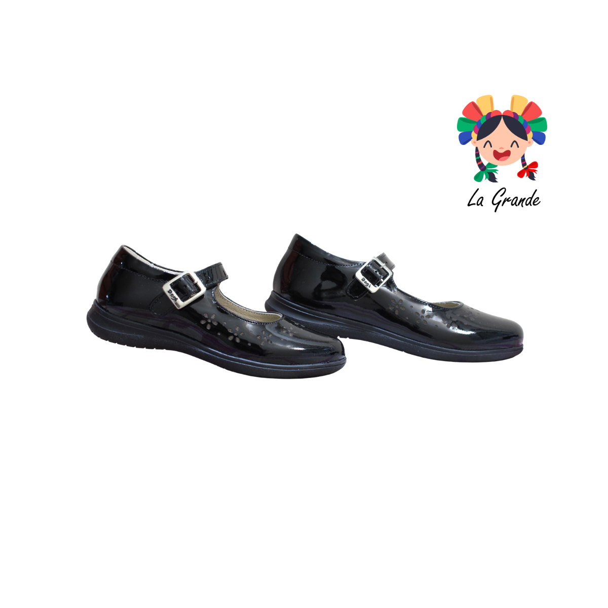 902 DOGI Negro Charol Zapato Escolar para Niña y Dama