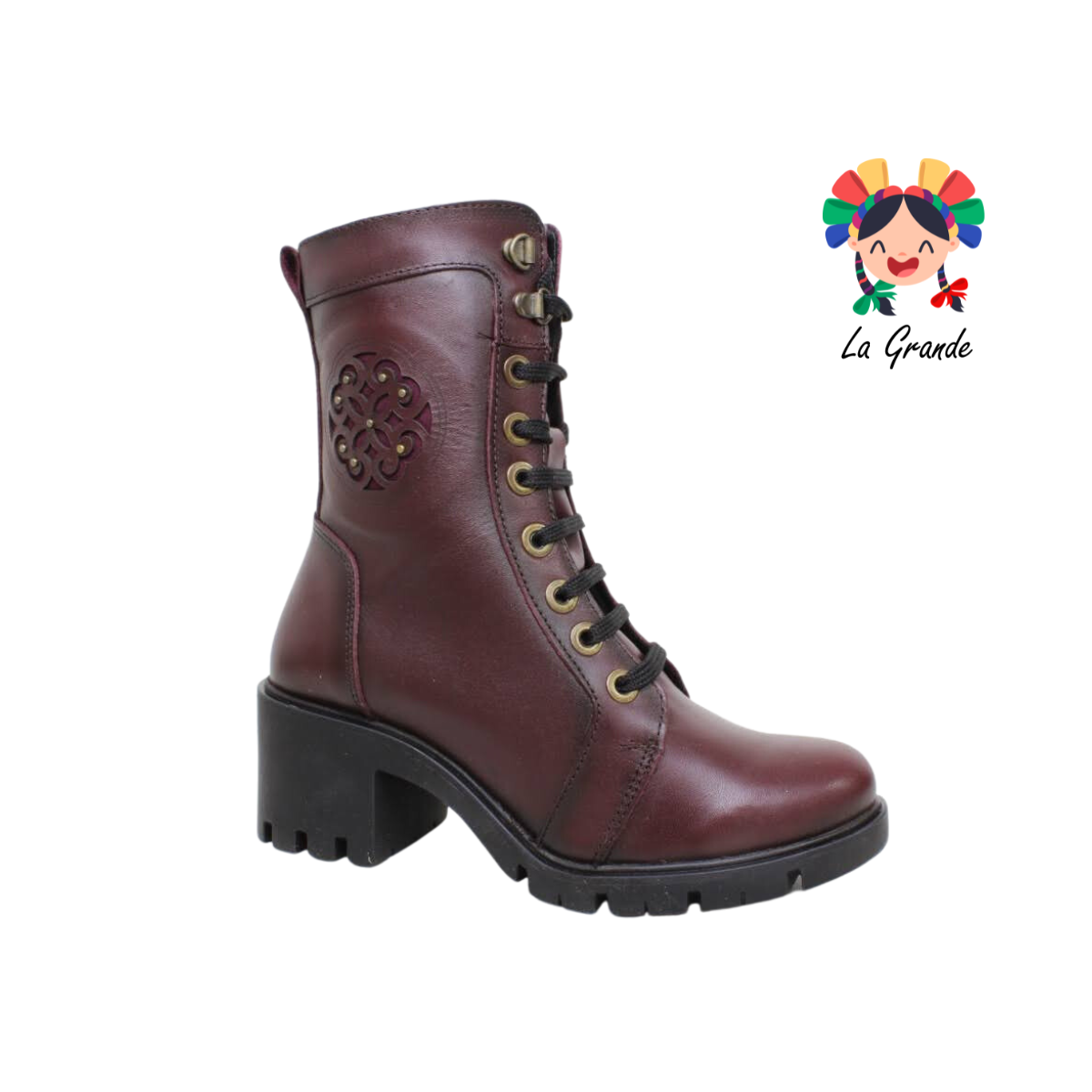80032 DAVINA Vino Piel Bota Casual para Dama