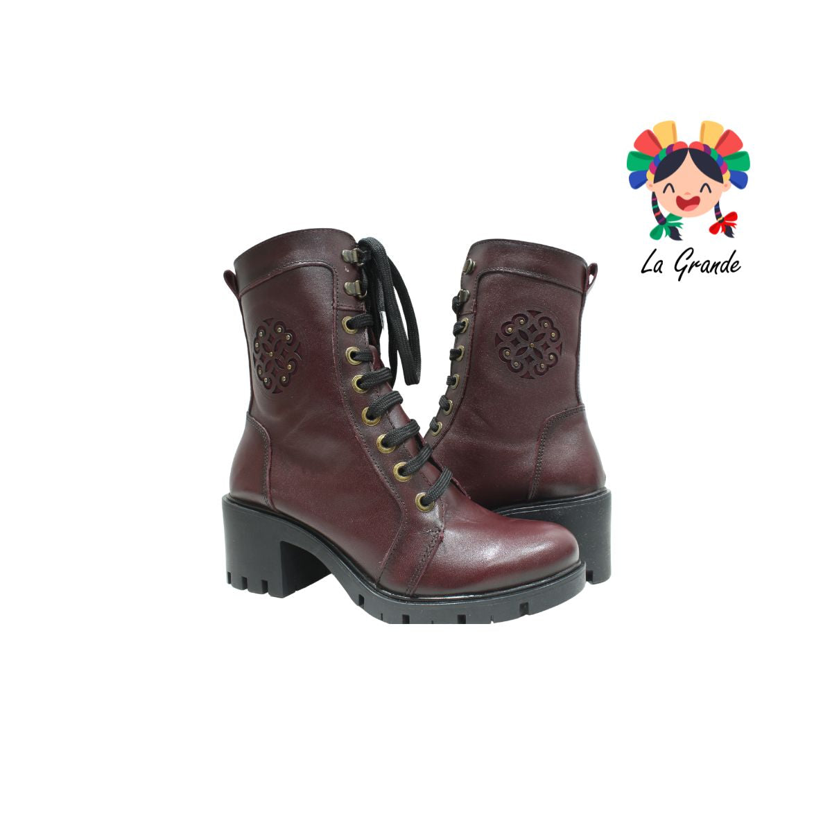 80032 DAVINA Vino Piel Bota Casual para Dama