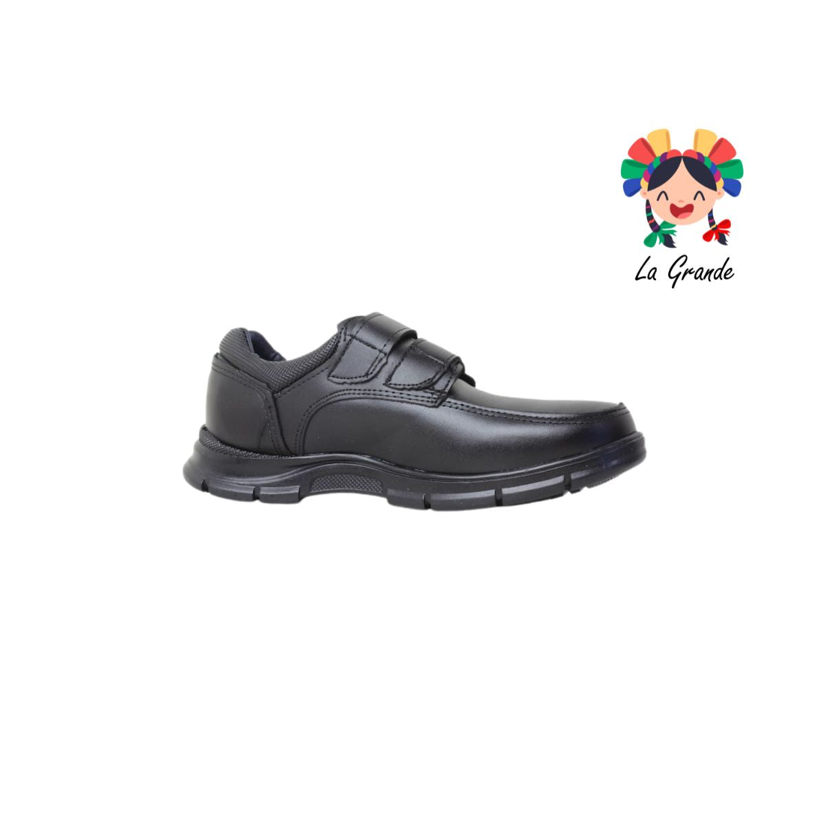 8005 BUGATY SHOES Negro Piel Zapato Escolar para Niño y Joven