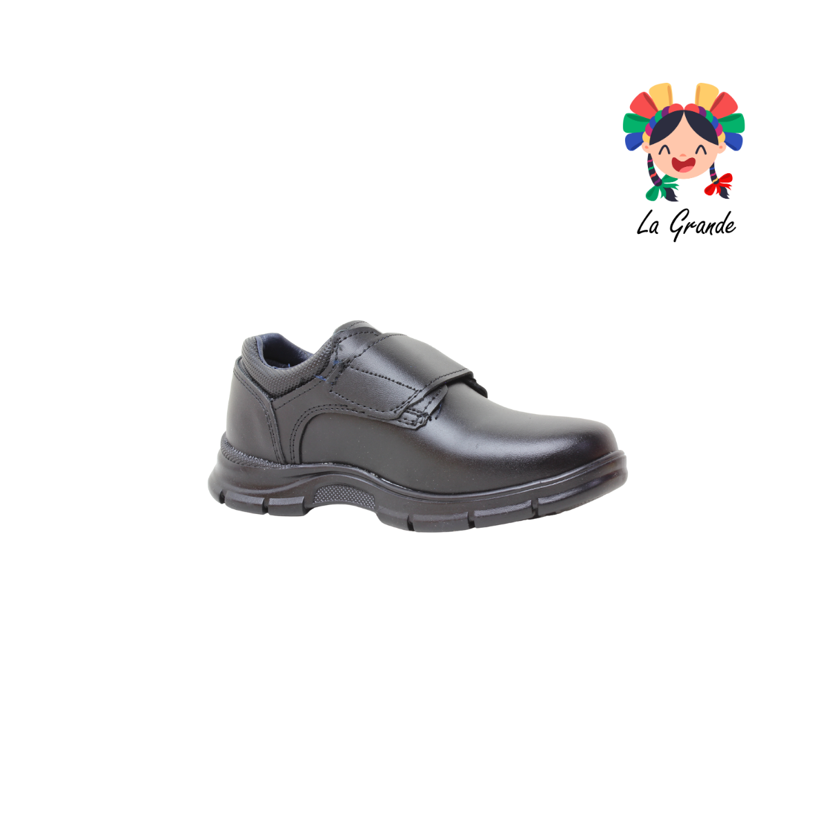 8008 BUGATY SHOES Negro Piel Zapato Escolar para Niño