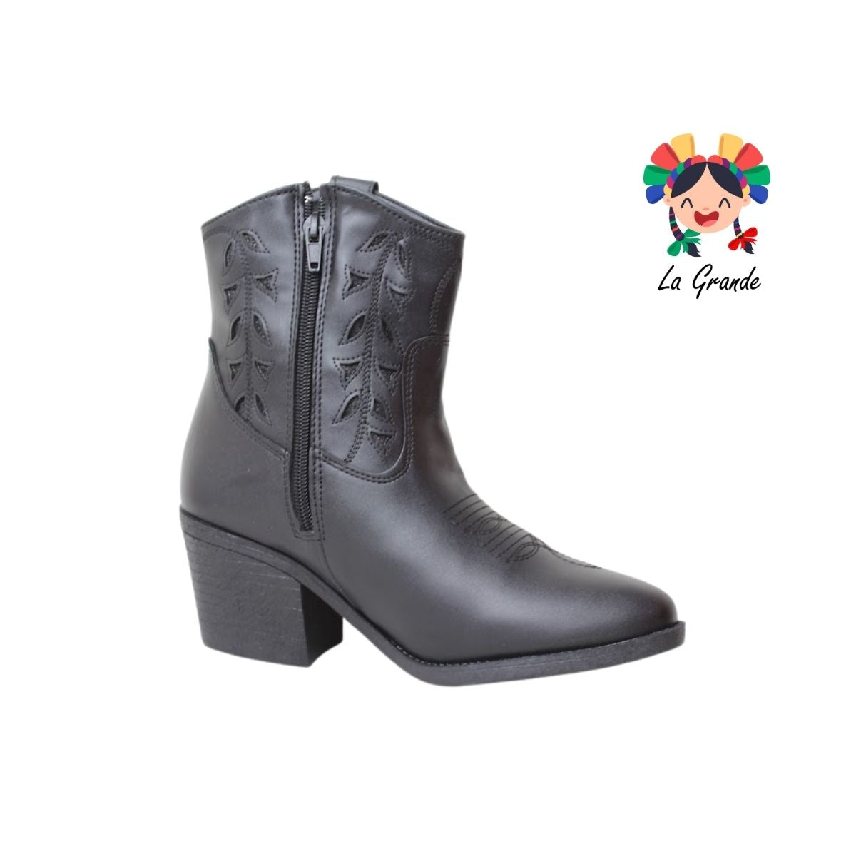 800 YUL Negro Piel Bota Vaquera para Dama