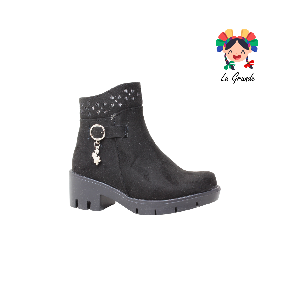 803 DULCE CEREZA Negro Prisco Bota para Niña