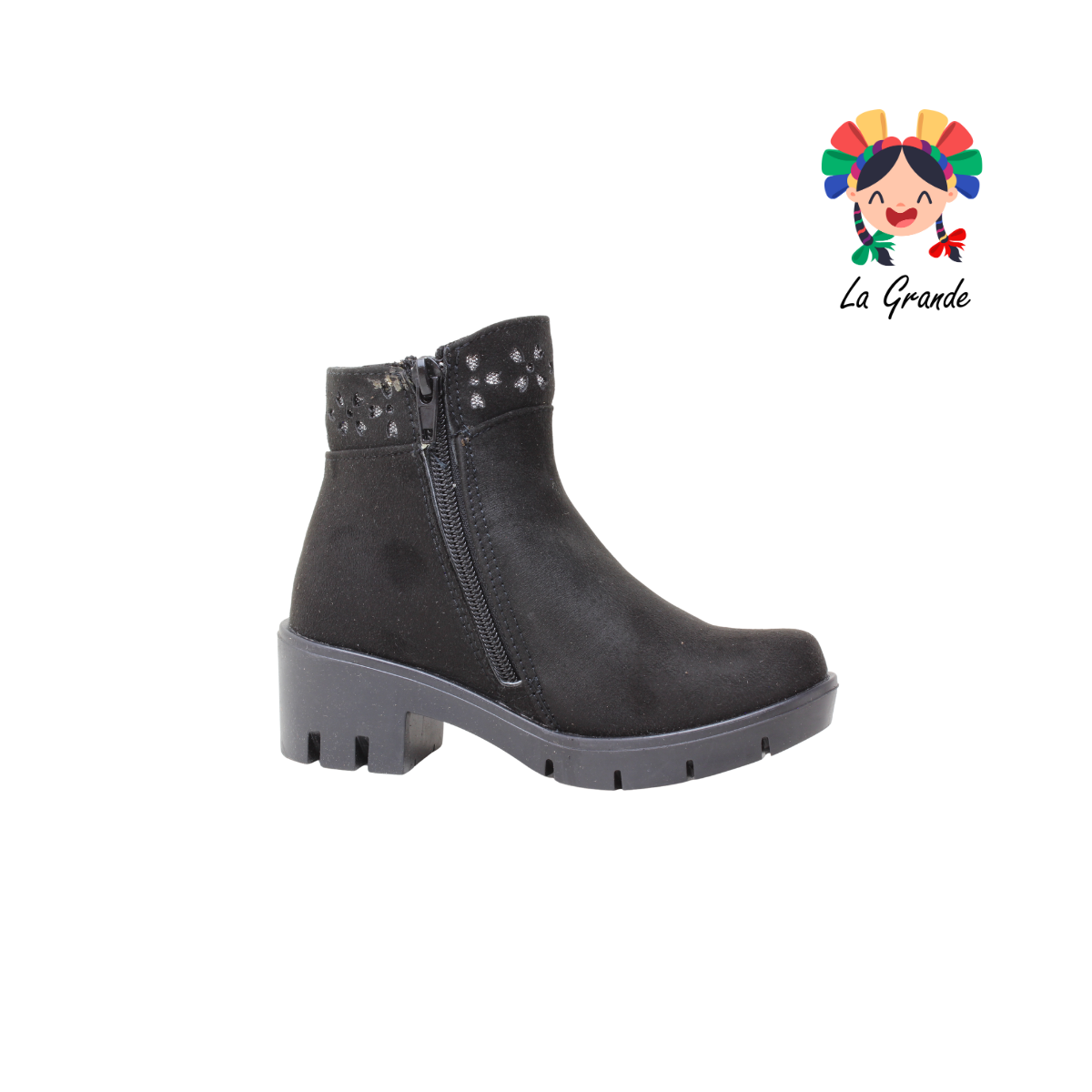 803 DULCE CEREZA Negro Prisco Bota para Niña