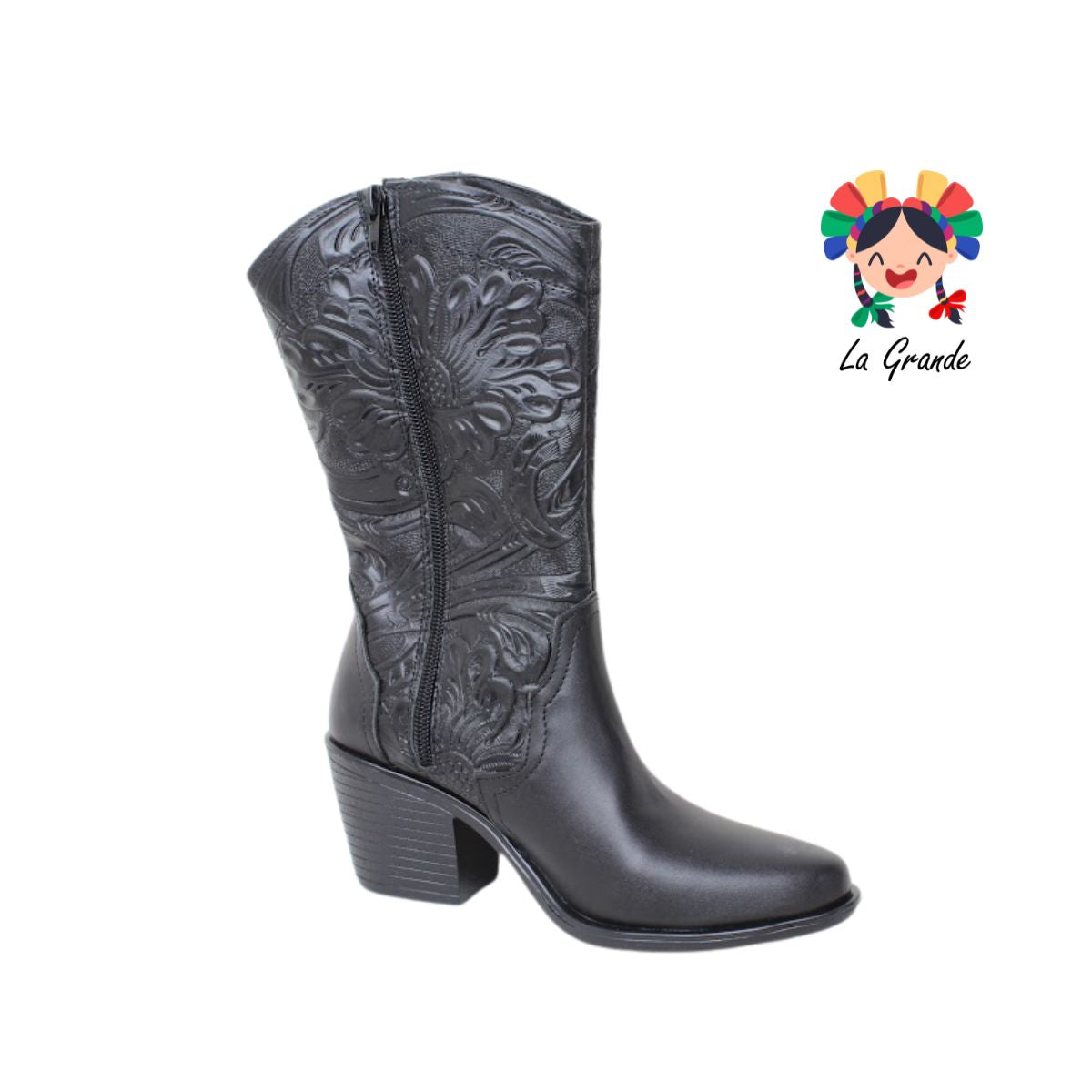 804 IVANNEP Negro Piel Bota para Dama