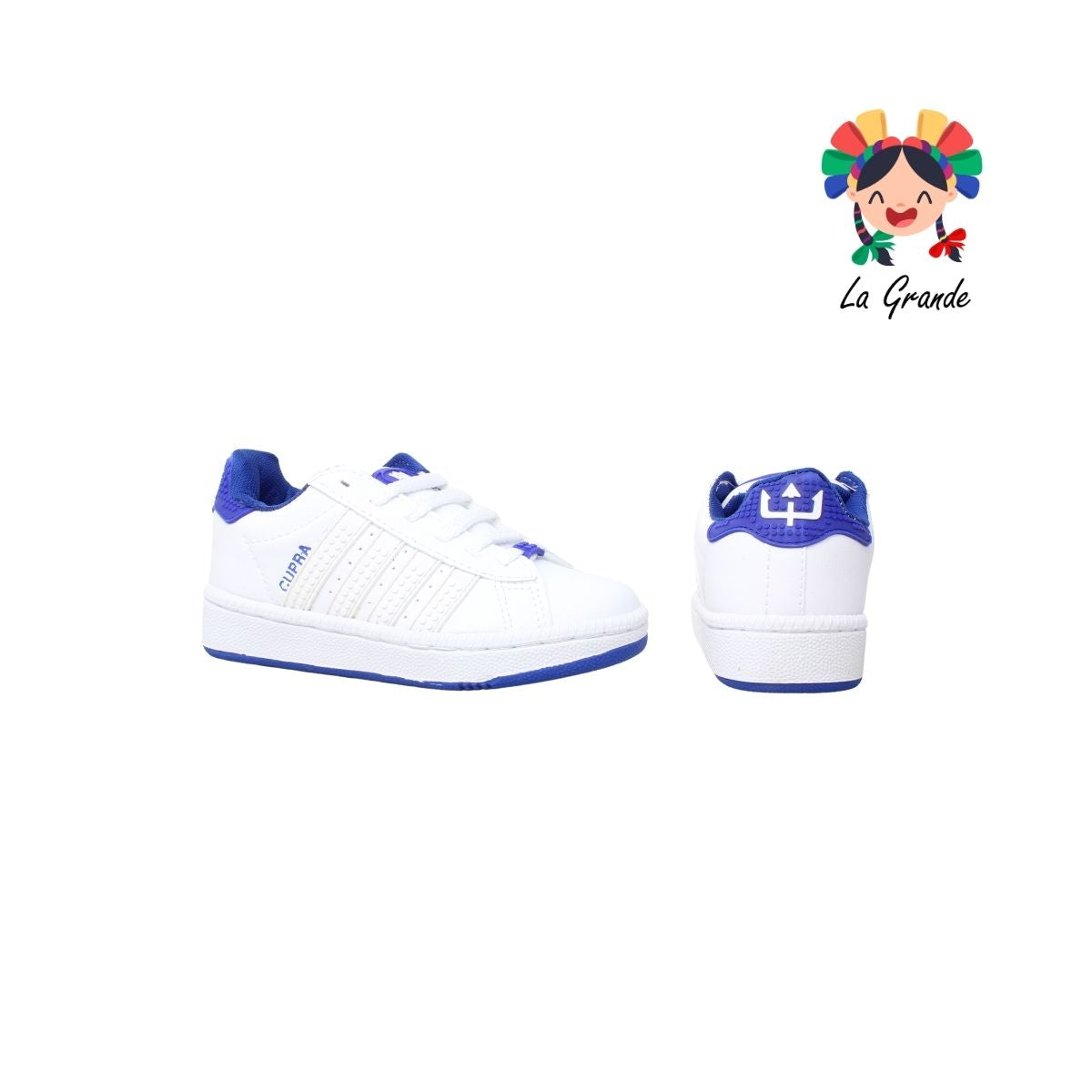 808 CUPRA Bco Bco Rey Sint Tenis Escolar para Niña, Niño, Dama, Joven y Caballero