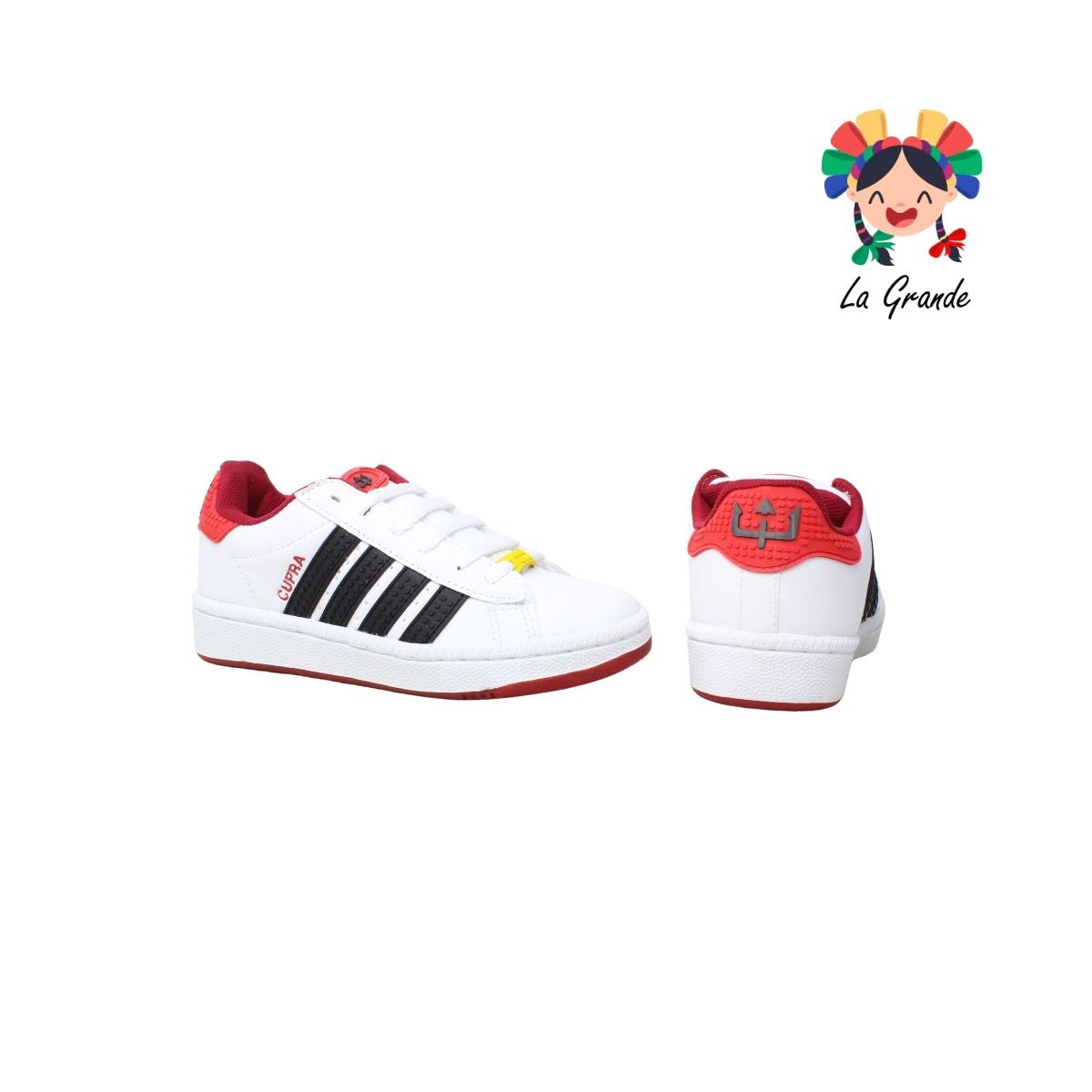 808 CUPRA Bco Ngo Rojo Sint Tenis Casual para Niña y Niño