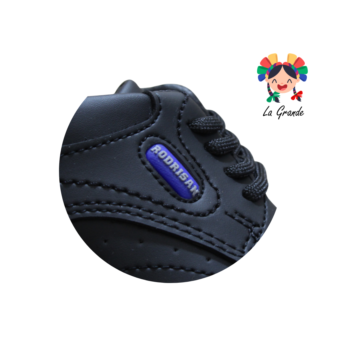 4635 RODRISAN Negro Gris Napa Zapato Escolar para Niño