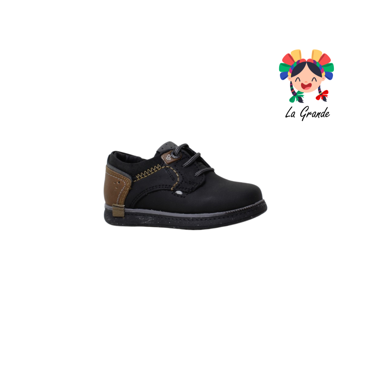 8105 CUSTOM Negro Gris Nobuck Zapato Casual para Bebé