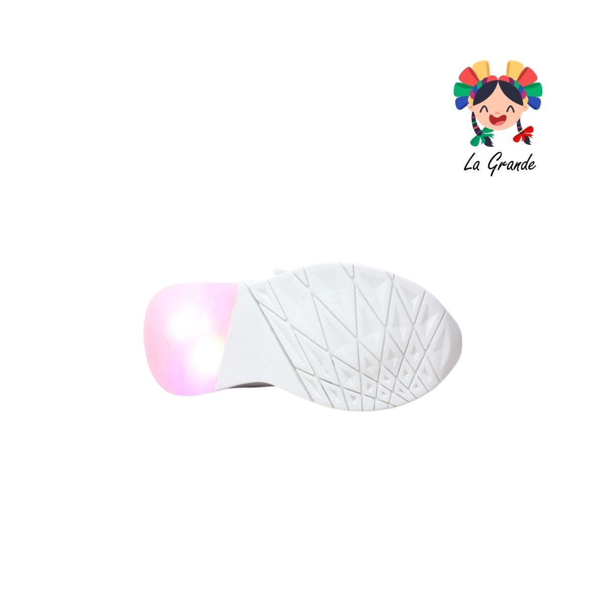 811 SUNS Blanco Rosa Tenis Casual con Luces para Niña