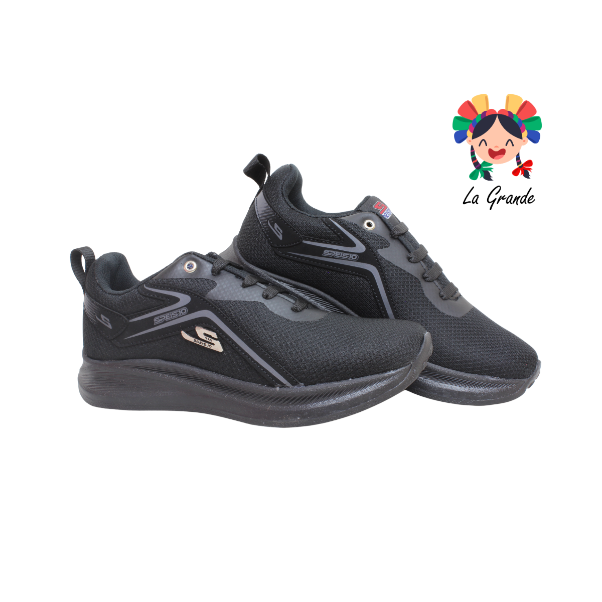 815 SPEIS10 Negro Negro Tenis Deportivo para Dama