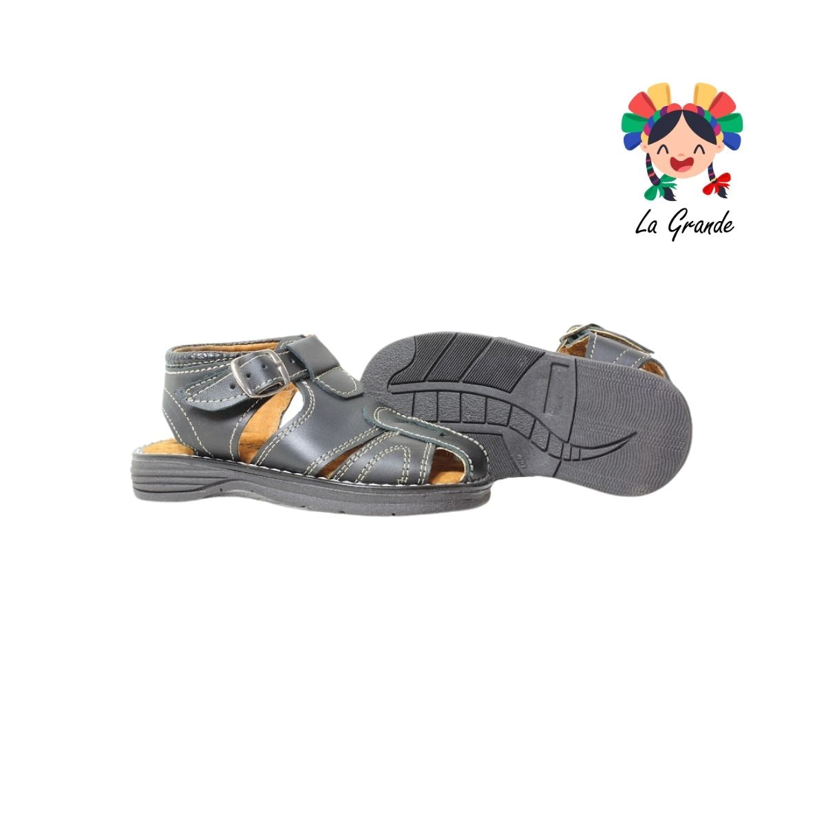 830 MOMISH Negro Piel Huarache para Niño y Joven