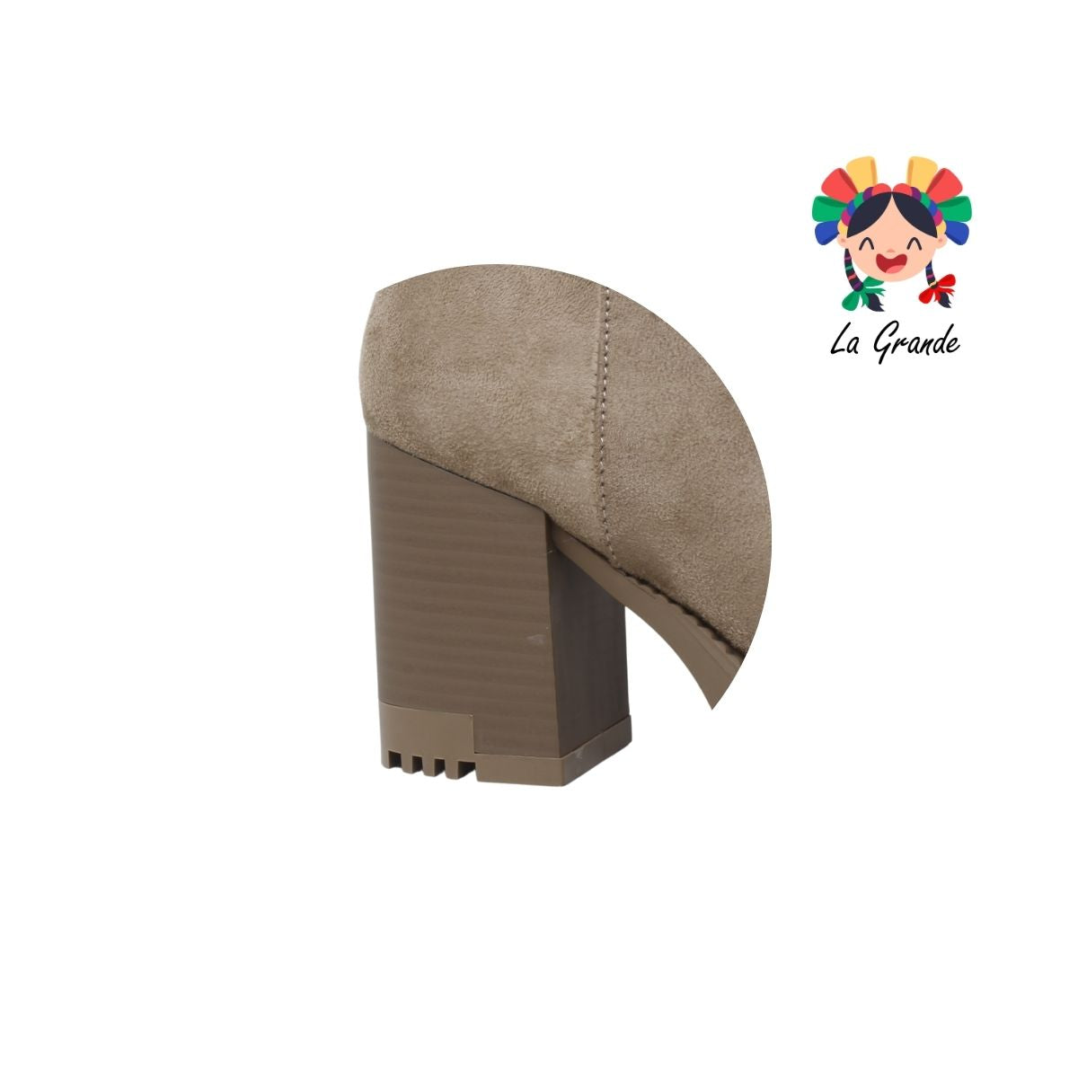 8315 BENDITA TIERRA Taupe Nobuck Bota Casual con Tacón para Dama