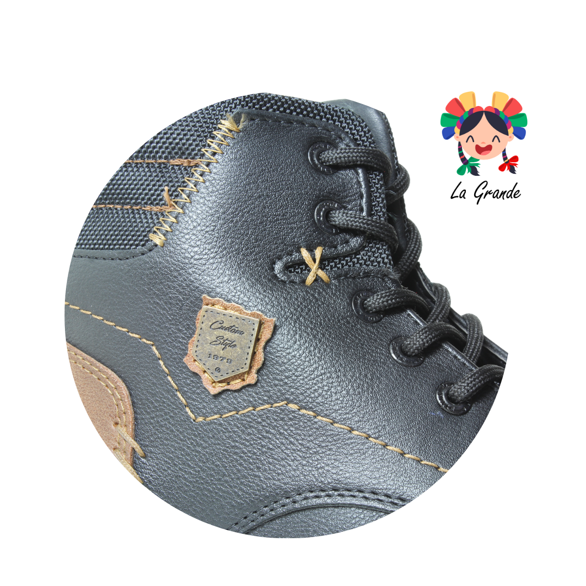 8407 CUSTOM Negro Camel Flother Zapato Casual para Caballero